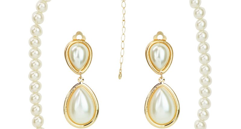 e-carnavalskleding-SYK Marilyn Monroe parel ketting en oorbellen