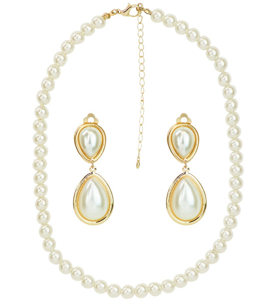 e-carnavalskleding-SYK Marilyn Monroe parel ketting en oorbellen
