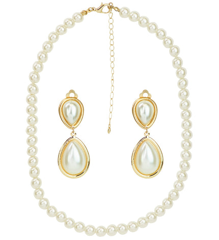 e-carnavalskleding-SYK Marilyn Monroe parel ketting en oorbellen