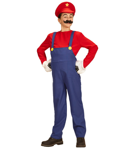 e-carnavalskleding-SYK Mario de loodgieter tuinbroek voor kids