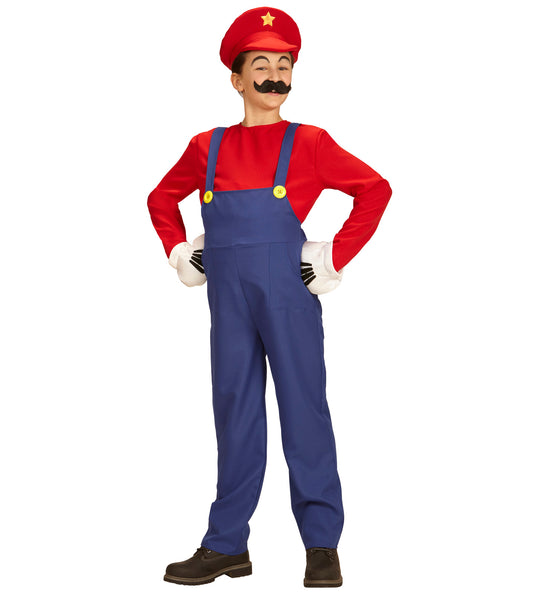 e-carnavalskleding-SYK Mario de loodgieter tuinbroek voor kids
