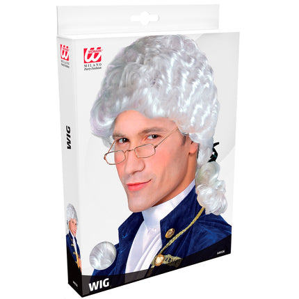 e-carnavalskleding-SYK Markies pruik Mozart wit