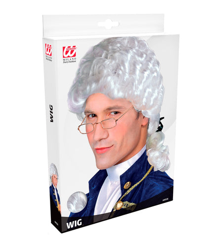 e-carnavalskleding-SYK Markies pruik Mozart wit