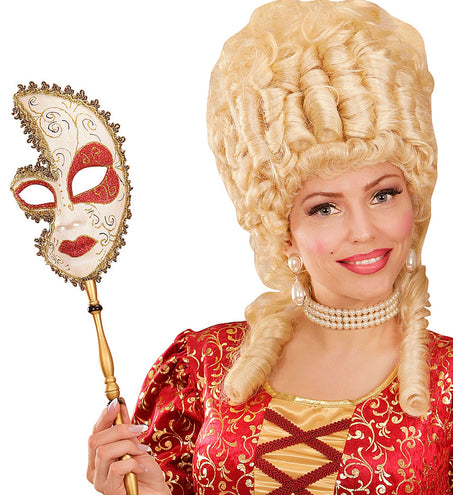 e-carnavalskleding-SYK Markiezen masker op stokje