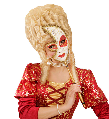 e-carnavalskleding-SYK Markiezen masker op stokje