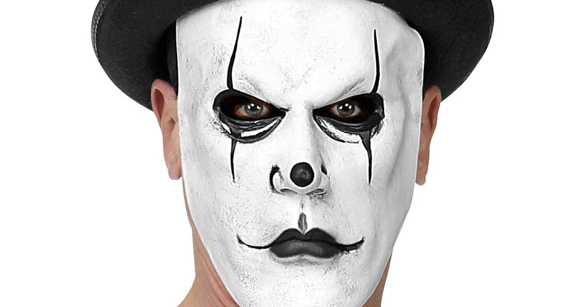 e-carnavalskleding-SYK Masker griezel clown met bolhoed
