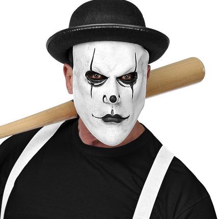 e-carnavalskleding-SYK Masker griezel clown met bolhoed