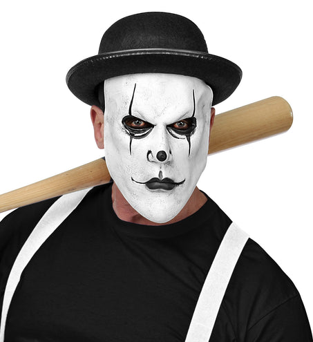e-carnavalskleding-SYK Masker griezel clown met bolhoed