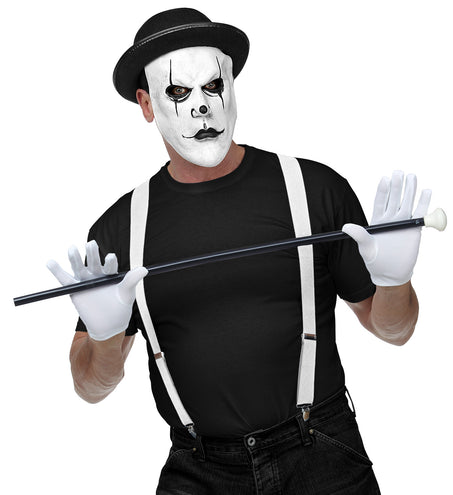 e-carnavalskleding-SYK Masker griezel clown met bolhoed