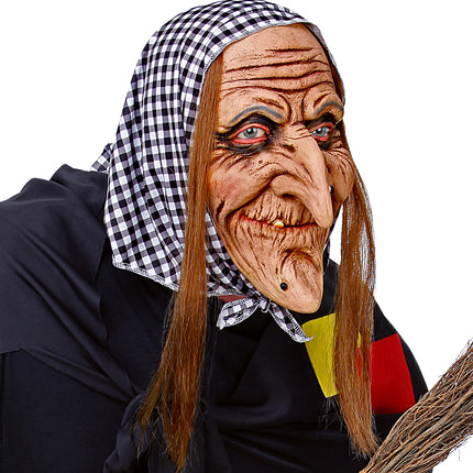e-carnavalskleding-SYK Masker heks met haar en hoofddoek