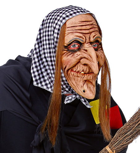 e-carnavalskleding-SYK Masker heks met haar en hoofddoek