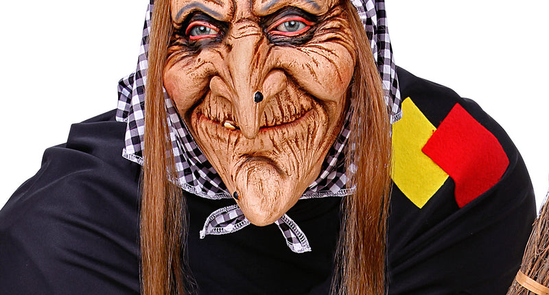 e-carnavalskleding-SYK Masker heks met haar en hoofddoek