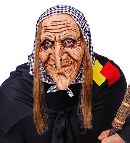 e-carnavalskleding-SYK Masker heks met haar en hoofddoek
