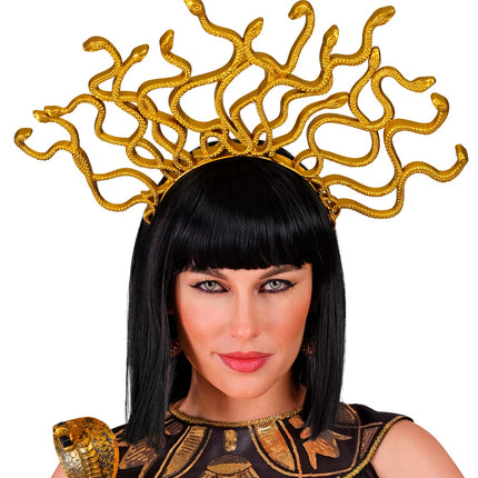 e-carnavalskleding-SYK Medusa diadeem goud