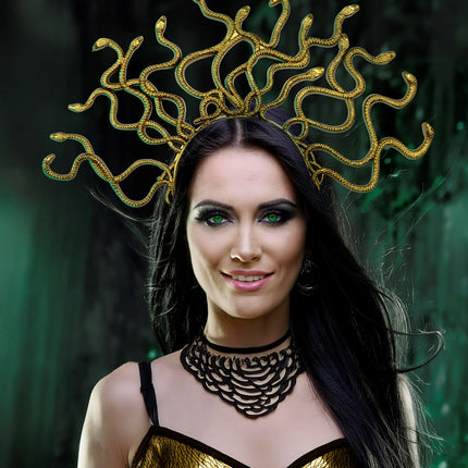 e-carnavalskleding-SYK Medusa diadeem goud