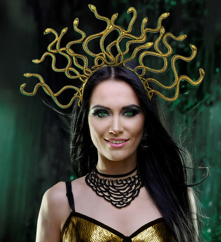 e-carnavalskleding-SYK Medusa diadeem goud