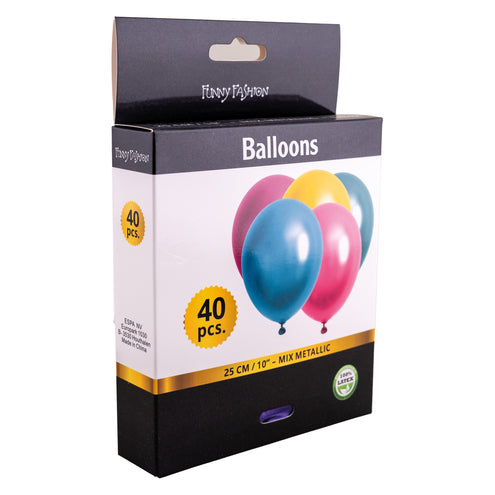 e-carnavalskleding-SYK Metallic gekleurde ballonnen 40st