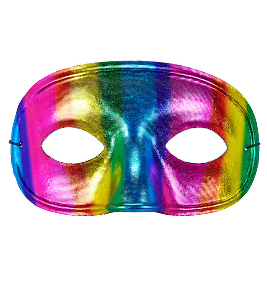 e-carnavalskleding-SYK Metallic kleurig regenboog masker