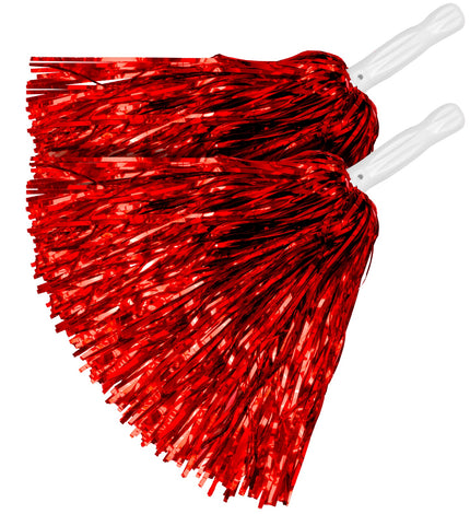 e-carnavalskleding-SYK Metallic pompons set rood
