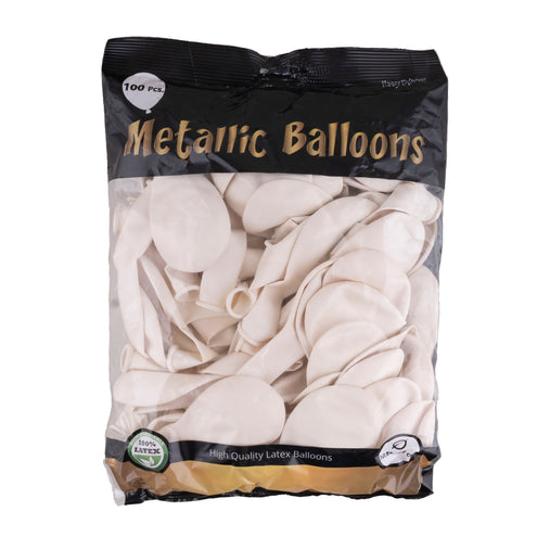 e-carnavalskleding-SYK Metallic witte ballonnen