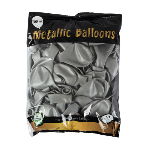e-carnavalskleding-SYK Metallic zilveren ballonnen