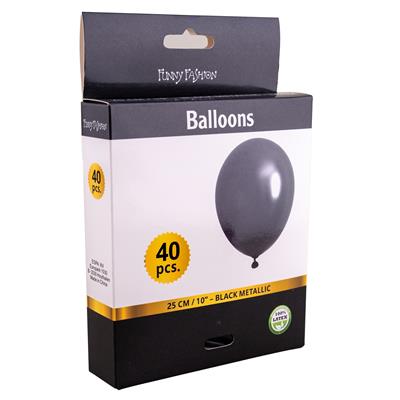 e-carnavalskleding-SYK Metallic zwarte ballonnen 40st