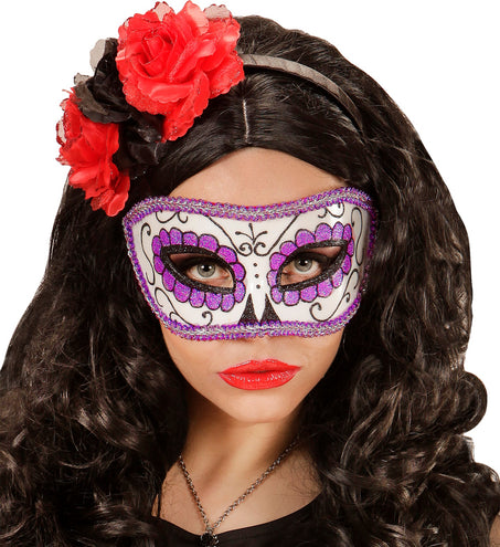 e-carnavalskleding-SYK Mexicaanse oogmaskers paars met zwart