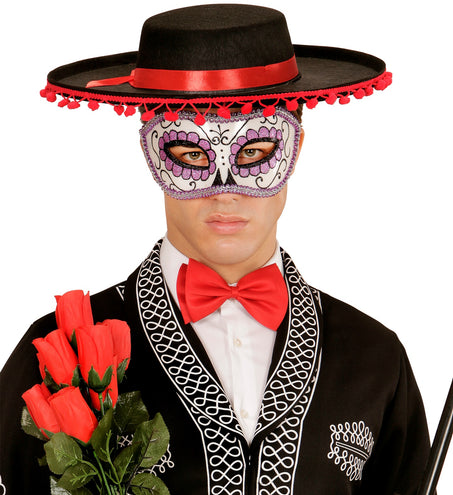 e-carnavalskleding-SYK Mexicaanse oogmaskers paars met zwart