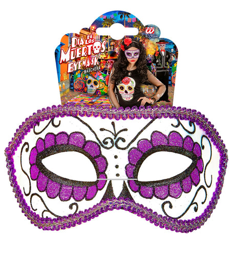 e-carnavalskleding-SYK Mexicaanse oogmaskers paars met zwart