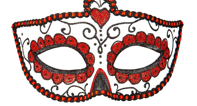 e-carnavalskleding-SYK Mexicaanse oogmaskers rood met zwart