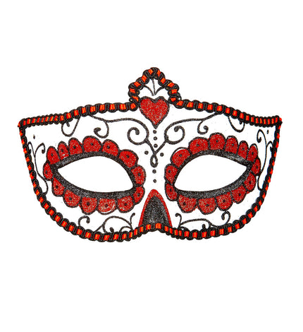 e-carnavalskleding-SYK Mexicaanse oogmaskers rood met zwart