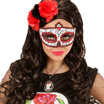 e-carnavalskleding-SYK Mexicaanse oogmaskers rood met zwart