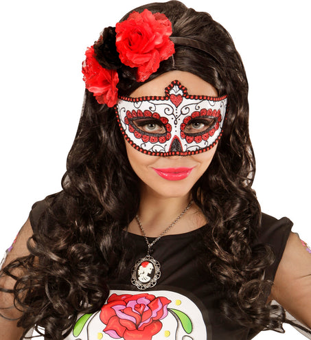 e-carnavalskleding-SYK Mexicaanse oogmaskers rood met zwart