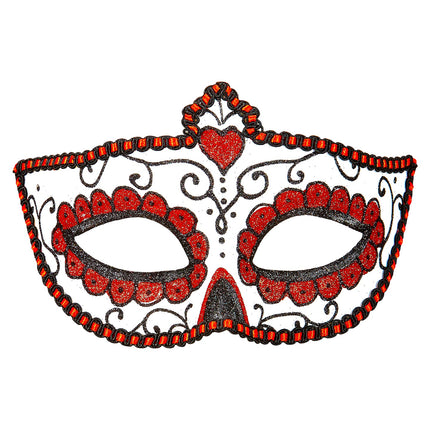 e-carnavalskleding-SYK Mexicaanse oogmaskers rood met zwart