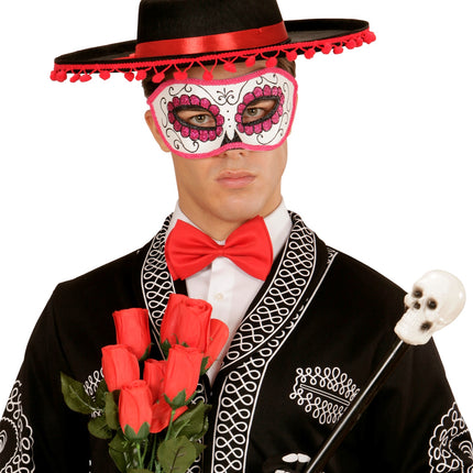 e-carnavalskleding-SYK Mexicaanse oogmaskers roze met zwart
