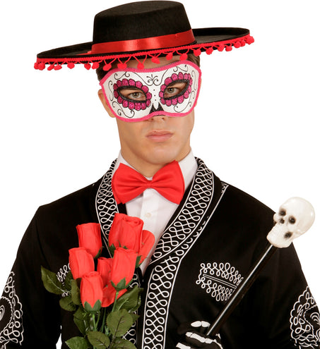 e-carnavalskleding-SYK Mexicaanse oogmaskers roze met zwart