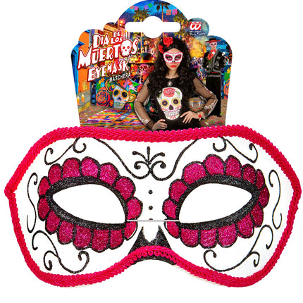 e-carnavalskleding-SYK Mexicaanse oogmaskers roze met zwart