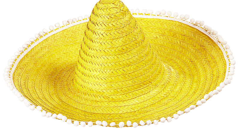 e-carnavalskleding-SYK Mexicaanse sombrero geel met bolletjes
