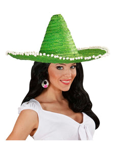 e-carnavalskleding-SYK Mexicaanse sombrero groen met bolletjes