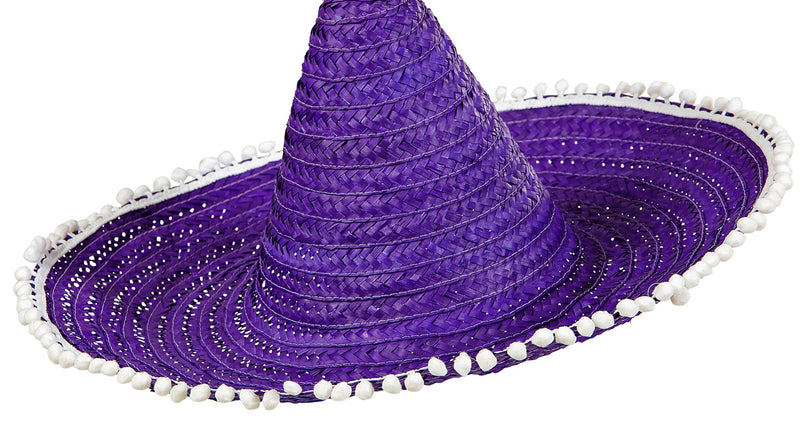 e-carnavalskleding-SYK Mexicaanse sombrero paars met bolletjes