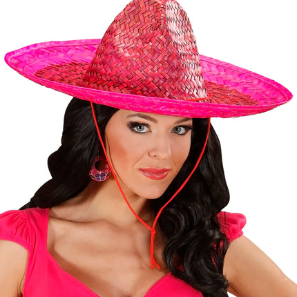 e-carnavalskleding-SYK Mexicaanse sombrero roze