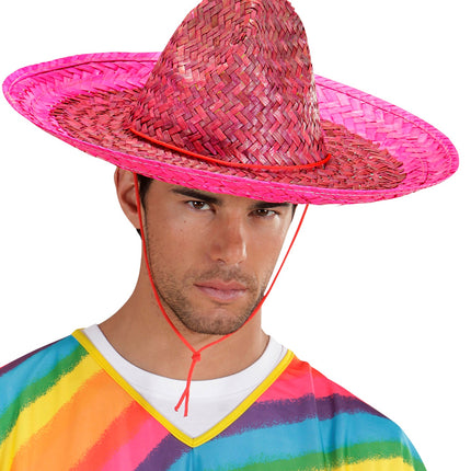 e-carnavalskleding-SYK Mexicaanse sombrero roze