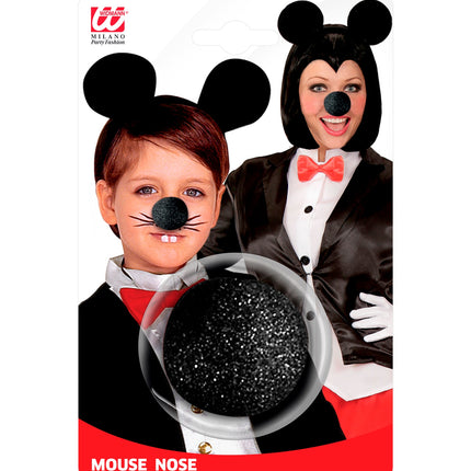 e-carnavalskleding-SYK Mickey neus muis zwart spons
