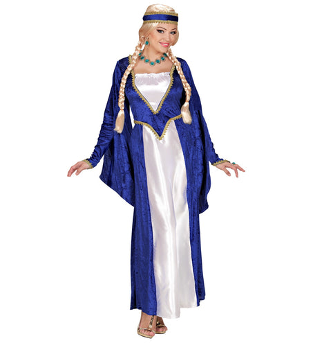 e-carnavalskleding-SYK Middeleeuwse kasteel jurk blauw