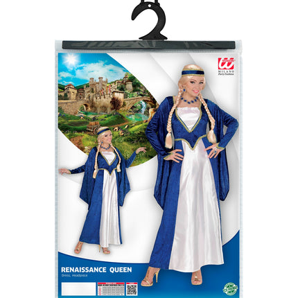 e-carnavalskleding-SYK Middeleeuwse kasteel jurk blauw