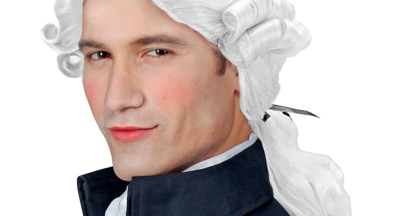 e-carnavalskleding-SYK Middeleeuwse pruik Graaf Nelson in wit