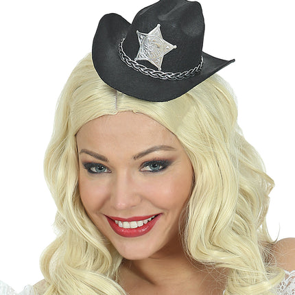 e-carnavalskleding-SYK Mini cowboyhoed zwart Dallas