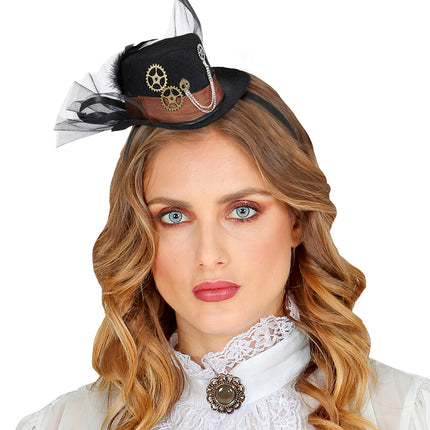 e-carnavalskleding-SYK Mini hoedje steampunk dames