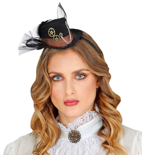 e-carnavalskleding-SYK Mini hoedje steampunk dames