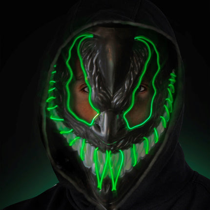 e-carnavalskleding-SYK Monster masker led groen